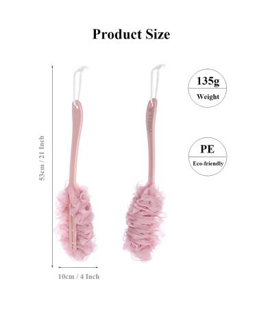 Long Handle Loofah Back Scrubber - Bath Body Brush Sponge (3 Pack, Pink/White/Blue) - Buy Online on GoSupps.com