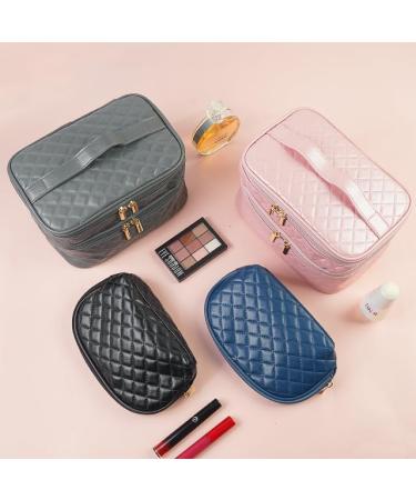 Maange Portable Travel Makeup Bag Set - 2 Pieces Waterproof PU Leather Cosmetic Bag for Women - Stylish & Multifunctional Black Bag - Buy Online on GoSupps.com