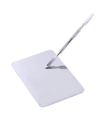 Stainless Steel Makeup Palette & Spatula - Professional Cosmetic Mixing Tool for Eye Shadow & Eyelash Makeup - Buy Online on GoSupps.com