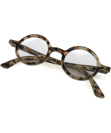 LONDON MOLE Round Reading Glasses - Stylish Men's Women's Unisex Cool Readers, Grey Tortoiseshell 2.0x - Buy Online on GoSupps.com