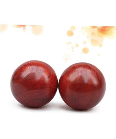 BUIFULSIC Wooden Massage Device - 2-Stick Hand Roller Ball for Wrist Strength & Relaxation - 5cmx5cm Red Bamboo Fitness Tool - Buy Online on GoSupps.com