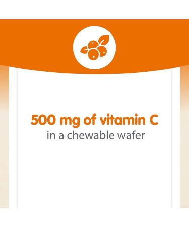 Natural Factors Tangy Orange Vitamin C 500mg - 180 Chewable Wafers | Fruit-Flavor Supplement - Buy Online on GoSupps.com