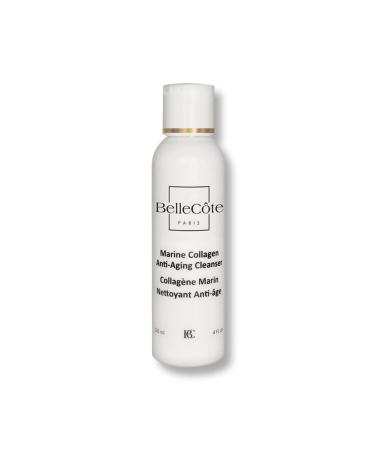 BelleC te Paris Marine Collagen Anti Aging Cleanser - Lichen Extract & Peptides for Dull And Dehydrated Skin Removes Impurities & Makeup Toxins | Organic Seaweed Facial Cleanser 4 fl oz