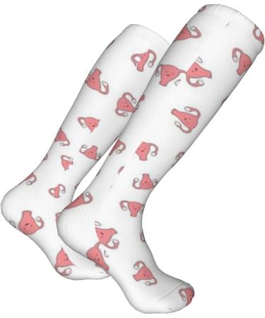 Buy Happy Crazy Uterus White Compression Socks for Men & Women - 15-20 mmHg for Running & Cycling Support - Buy Online on GoSupps.com