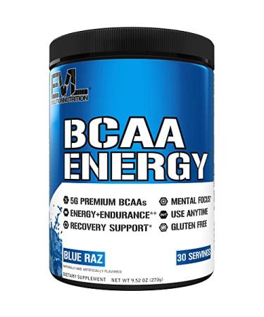 Evlution Nutrition BCAA Anytime Energy Powder - Pre Workout Powder with BCAAs Amino Acids Post Workout Recovery Drink Vitamin C Vitamin B12 Muscle Recovery Endurance (30 Servings Blue Raz V2) - Buy Online on GoSupps.com
