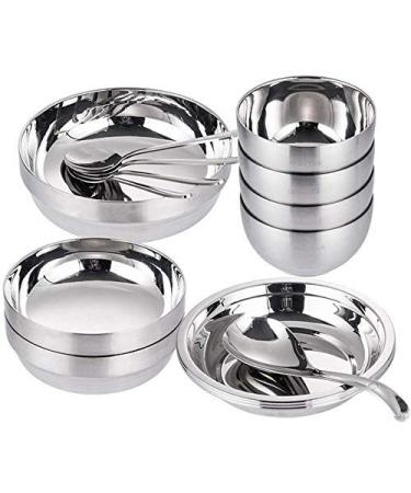 SHAOHUASC Bowl Bowl Thick Stainless Steel Bowl Family Set