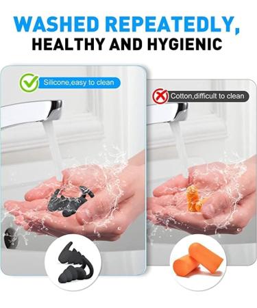 2 Reusable Noise Cancelling Ear Plugs for Sleeping and Hearing Protection - Soft Silicone Earplugs for Noise Reduction at Concerts, Motorcycles, and Work (Black) - Buy Online on GoSupps.com