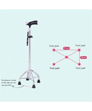 Practical Elderly People Small Four Leg Based Aluminum Alloy 10 Height Adjustment Walker with Appropriate Cane for Disabled People gait Cane Interesting - Buy Online on GoSupps.com