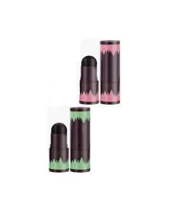 Hairline Contouring Shadow Powder Waterproof Hair Filler Powder for Women Natural Shade Hairline Powder Hairline Shadow Powder Stick Waterproof Hairline Filling Contour Powder Stick (2PCS-Black Brown)