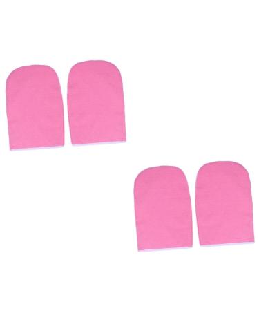 minkissy Warming Gloves 2 Pairs Insulated Gloves Hand Treatment Mitts Paraffin Wax Gloves Bath Treatment Mitt Hand Spa Cover Cotton Gloves Pink Thicken Warm Gloves