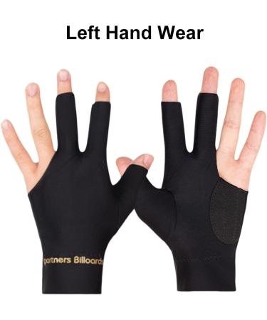 Tokaneit Breathable Billiard Gloves - 3-Finger Snooker & Pool Gloves | 2-Piece Set in Black - Ideal for Carrom Games - Buy Online on GoSupps.com