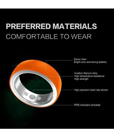 Smart Ring Health Fitness Tracker for Women & Men Continuously Records Sleep Quality Heart Rate Temperature Blood Oxygen and Pedometer Gift 11 Orange - Buy Online on GoSupps.com