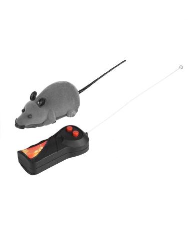 Mouse Cat Toy Wireless Remote Control Funny Rat Toy with 2 Modes Cat Dog Fake Mice Toy for Kids Children Adults(Grey/Brown)(Gray)