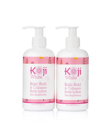Koji White Kojic Acid & Collagen Body Lotion Skin Brightening - Women Gift Set, 8.45 Fl Oz (Pack of 2) for Moisturizer & Radiant Complexion, Uneven Skin Tone - Vegan & Cruelty Free