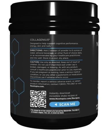 Nootopia Collagenius v 2.0 - Blended Powder of 4 Mushrooms, Collagen & Superfoods - Brain Supplement Supports Focus, Memory, Hair, Skin - Salted Caramel 15 Servings Salted Caramel 10.1 Ounce (Pack of 1) - Buy Online on GoSupps.com