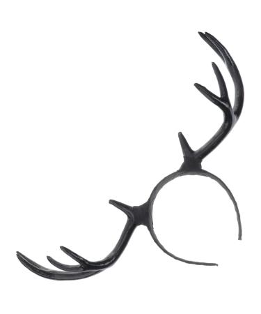 Frcolor Black Antler Headband Women Girls Reindeer Horn Hairbands Headpiece for Holloween Christmas Holiday Party