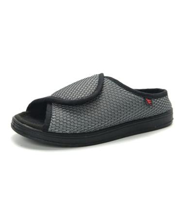 Elderly Men Lightweight Anti Slip Diabetic Shoes for Men Indoor Adjustable Breathable Therapeutic Diabetic Slippers for Men Casual Breathable Mesh Easy On/Off Arch Support Mens Diabetic Shoes 7.5 Grey