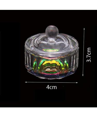 GSHLLO 2 Pcs Colorful Nail Art Glass Acrylic Dappen Dish Liquid Powder Crystal Cup Glassware Tools with Lid H - Buy Online on GoSupps.com