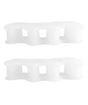 Szutfidy hallux valgus toe separator separate toes device 1 pair soft for bale toe corrector Equipment protective care tool with 3 holes white