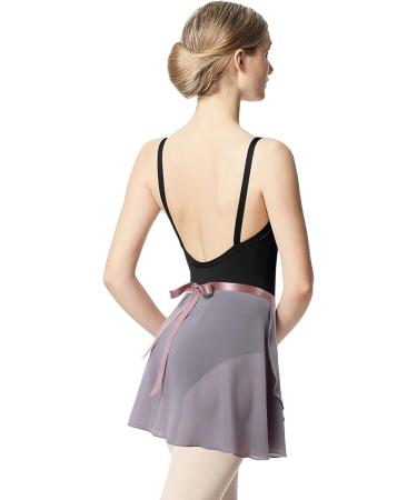 Ballet Wrap Skirt for Girls & Women - Adjustable Chiffon Dance Skirt in Grey & Purple - Buy Online on GoSupps.com