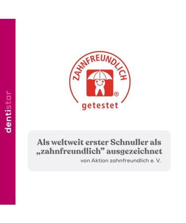Dentistar Silicone Pacifier Set - Size 2 (6-14 Months) | Tooth & Jaw Friendly BPA-Free Made in Germany - Pink Stars - Buy Online on GoSupps.com