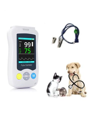 Anazoo Handheld Vet Pulse Oximeter |Cat Dog Ear Tongue Y-Clips Oximeter with Spo2 PR | for Home Pet Clinics and Pet Hospital Vet