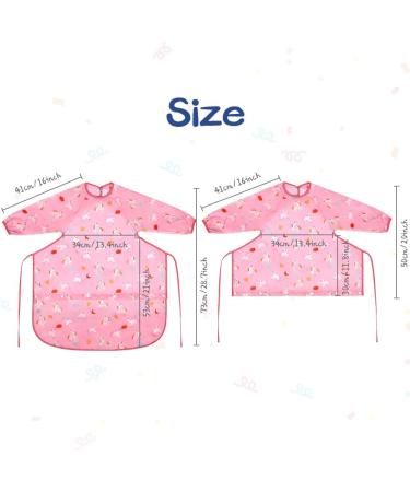 Vicloon 2-in-1 Baby & Toddler Feeding Coverall Bibs - Waterproof Long Sleeve Bib for Baby Led Weaning - Unicorn Design | Infant/Toddler Feeding Apron - Buy Online on GoSupps.com