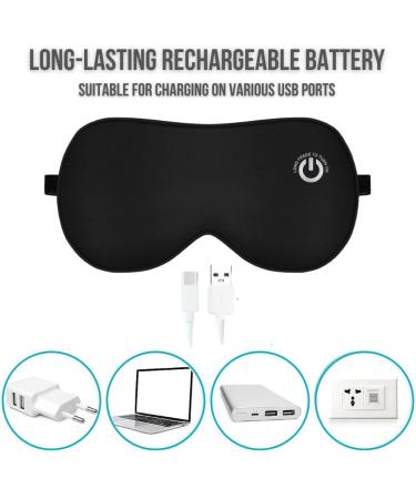 Heated Eye Mask - Rechargeable Wireless Warm Compress for Dry Eyes & Dark Circles | Silk Heating Pad Gift for Men & Women - Buy Online on GoSupps.com