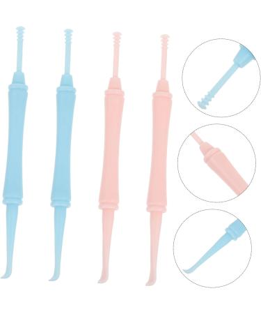 KALLORY 4 Pcs Double-Headed Spiral Ear Spoon Ear Cleaning Tools Kit - Random Color, 10x0.8x0.8cm - Buy Online on GoSupps.com