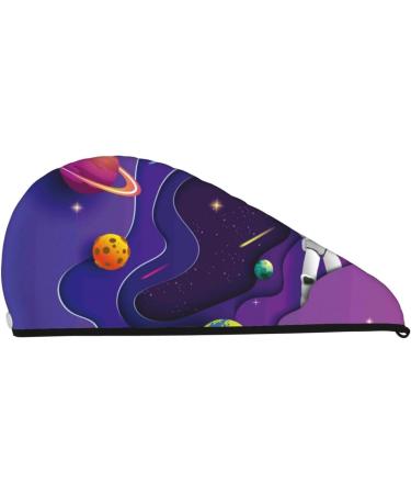 Astronaut Microfiber Hair Towel - Super Absorbent Coral Velvet Wrap for Women s Long Curly & Thick Hair | Quick Dry & Soft - Buy Online on GoSupps.com