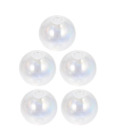 Heallily 5 x empty mini glass ball bottles round transparent spherical pendant desired ball bottle DIY trailer for earrings necklaces jewelry production (4 sizes) transparent 1.4x1.4cm