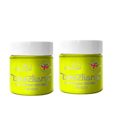 La Riche Directions Semi-Permanent Hair Color 100 ml Jar 2-Pack (Fluorescent Yellow) Fluorescent Yellow 100 ml (2-Pack)