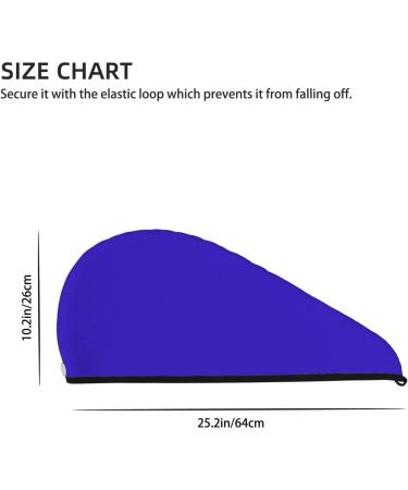 Quick-Dry Hair Towel Wrap - Dark Blue Turban with Button for Effortless Hair Drying | International Shipping Available - Buy Online on GoSupps.com