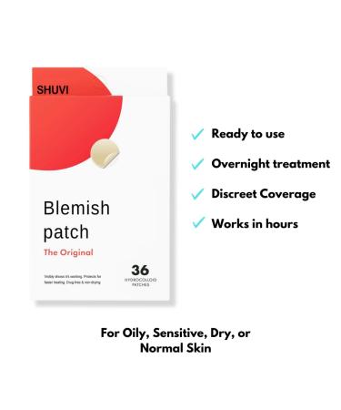 Shuvi Hydrocolloid Acne Blemish Patch - Vegan Cruelty-Free Treatment for Zits & Blemishes | 36 Count - All-Day/All-Night Adhesion - Buy Online on GoSupps.com