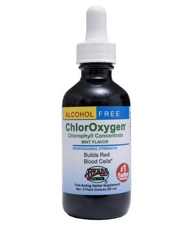 Herbs Etc. ChlorOxygen Chlorophyll Concentrate Alcohol Free Mint Flavor 2 fl oz (59 ml)