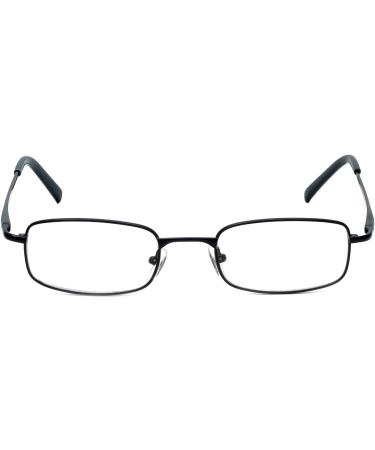Calabria 753-XL Rectangle Reading Glasses +2.00 | Lightweight Metal Readers for Men & Women | Adjustable Nose Pads | Black 2.0x - Buy Online on GoSupps.com