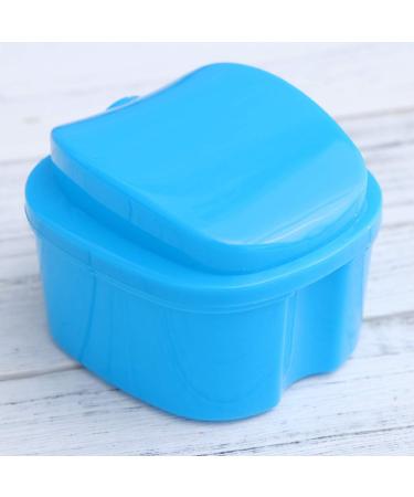 Milist Box Prosthesis Case with Lid - Sky Blue Soaking Mug for Dentures Sieve Hinges & Cleaning Tablets - Ideal Prosthesis Holder - Buy Online on GoSupps.com