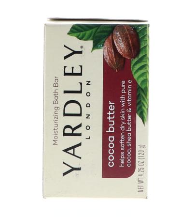 Yardley Cocoa Butter Moisturizing Bar Chocolate Scent 4.25 Oz | Premium Hydrating Soap for All Skin Types | International Shipping Available - Buy Online on GoSupps.com