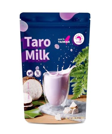 Taro Milk Tea Powder - Product of Taiwan (Caffeine Free/Plant based Creamer/Non-dairy) - 1LB- Make 10-12 cups