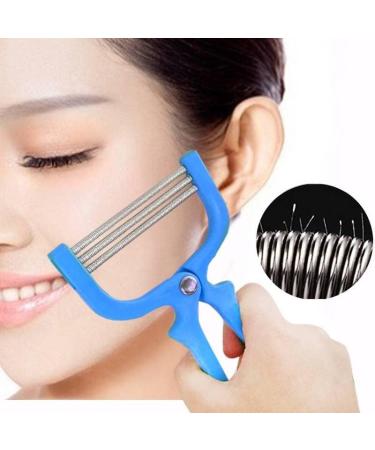 Handheld Spring Facial Hair Removal Roller - Beauty Epilator Face Care Tool - 3 Spring Threading Stick - Epilator Safety (Blue) - Buy Online on GoSupps.com
