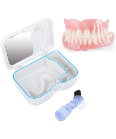 Ververt Touch Denture Box with Mirror - Durable Storage Case for False Teeth 4.7 x 3.5 Inches White & Clear - Ideal Denture Storage Solution - Buy Online on GoSupps.com