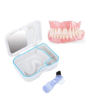 Portable Prosthesis Cleaning Box | Prosthetic Storage Case with Mirror & Brush for Dentures - Secure & Convenient - Buy Online on GoSupps.com