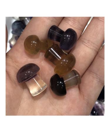 Natural Crystal Rough Natural Fluorite Mushroom Lovely Mini Polished Colorful Quartz MineralHome DecorationStones (Color : 1 pc)