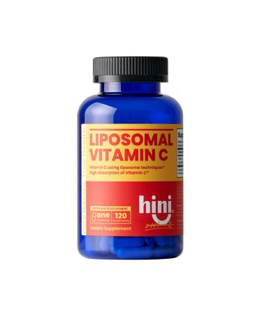 HINI Liposomal Vitamin C 500mg- Vitamin C Liposomal Organic, High Absorption Vitamin C Capsules for Daily Wellness, 1 per Serving / 120 Capsules