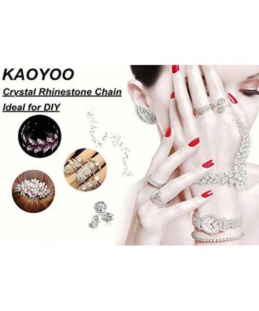 KAOYOO 10 Yards 3MM Crystal Rhinestone Diamond Chain Trim - DIY Crafts & Wedding Decoration - Silver SS12/3.0mm - Buy Online on GoSupps.com
