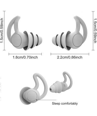 Reusable Soft Silicone Ear Plugs for Sleeping, Snoring, Work & Studying - 2 Pairs Grey - Buy Online on GoSupps.com