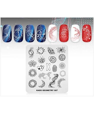 Alexnailart Butterfly Geometry Nail Art Stamping Plate (GE007) - Manicure Print Tool - Buy Online on GoSupps.com