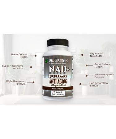 Dr. Greenic 99.90% Pure NAD+ 300MG One Capsule Serving 90 Capsules NAD Supplement | Anti Aging Boost Energy Vitality & Cellular Health | COA Purity HPLC - 99.90% | NMN Alternative - Buy Online on GoSupps.com