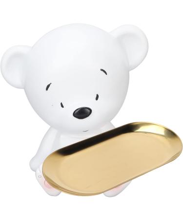 Ververt Touch Jewelry Layer Tray - Exquisite Rings & Necklaces Organizer Elegant White & Gold Jewelry Storage Bowl 20.3 x 15.2 cm - Buy Online on GoSupps.com