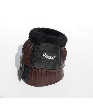 Rhinegold Fleece Trim Over Reach Boots Brown/Black M